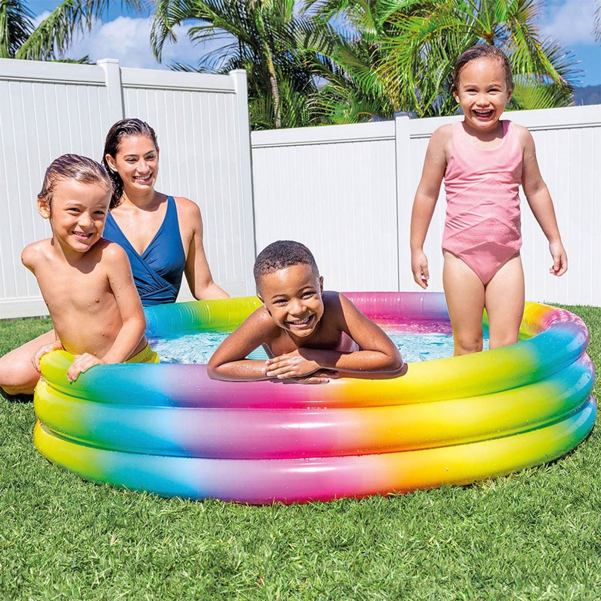Intex regenboog ombre zwembad voorbeeld