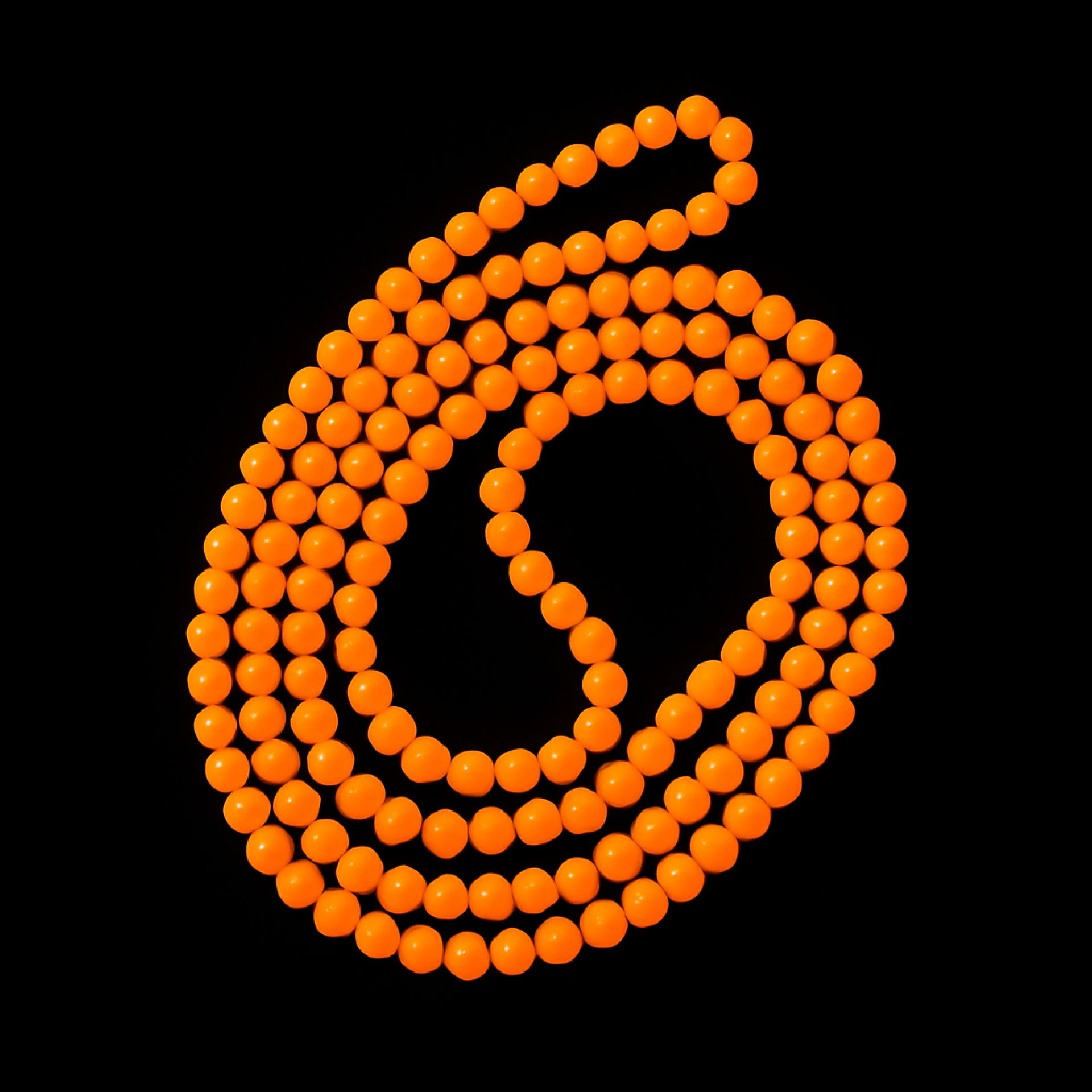 Oranje kralen ketting 134cm
