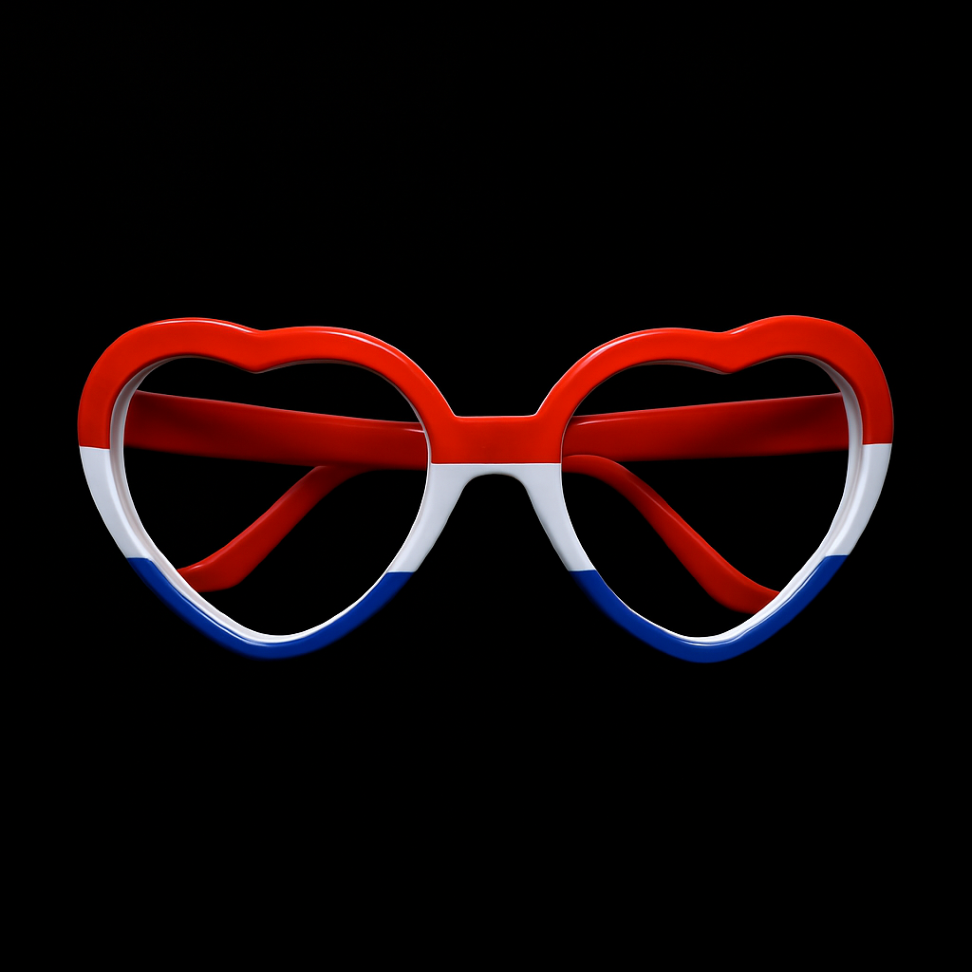 Hartjes bril rood/wit/blauw