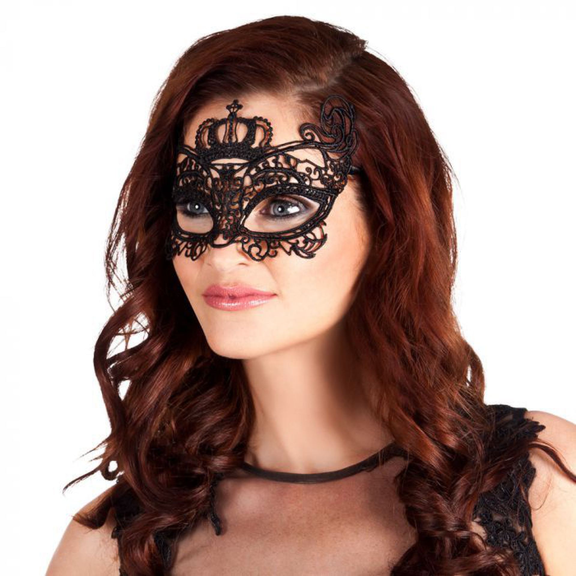 Venetiaans masker kroon zwart voorbeeld