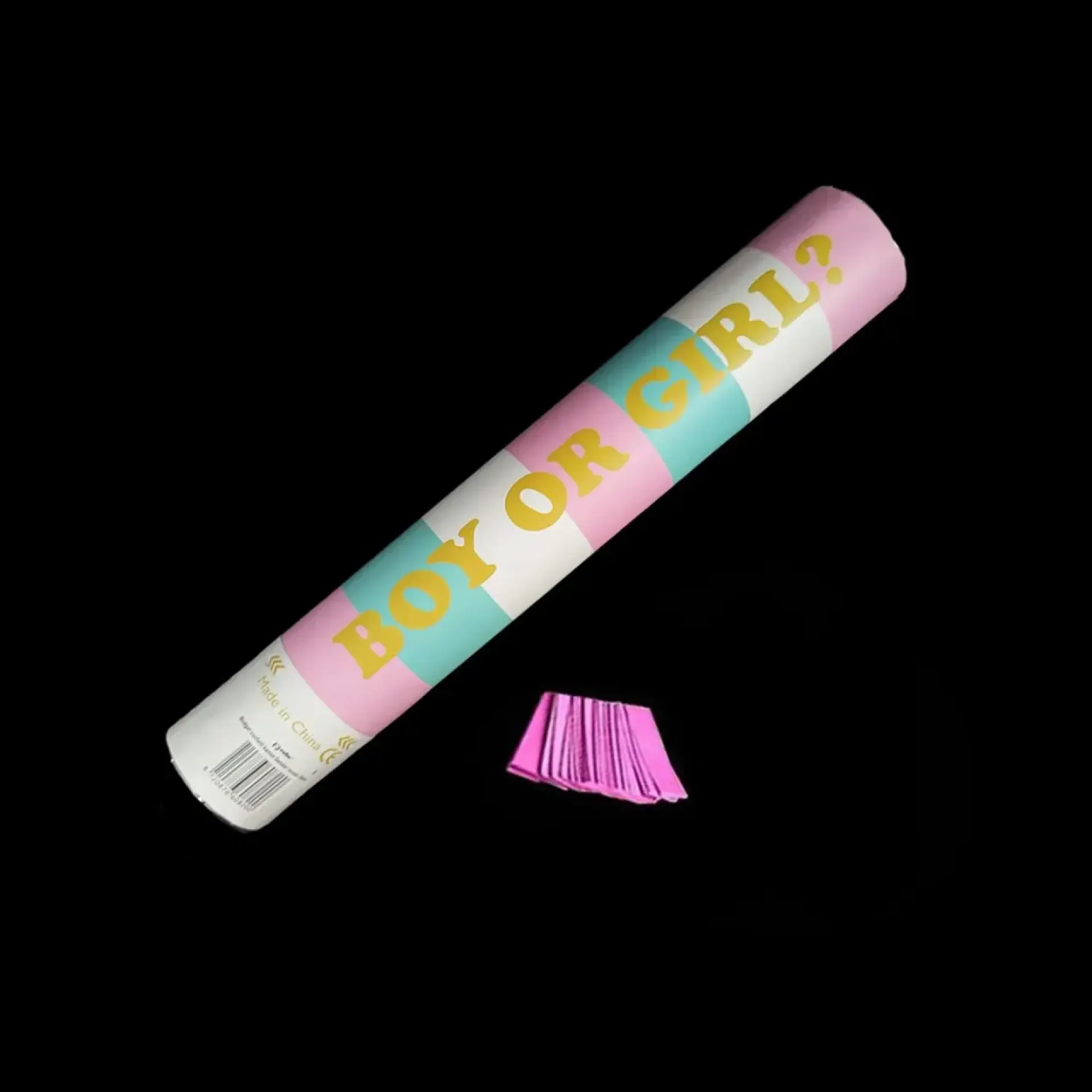 Fjesta confetti kanon 30cm gender reveal roze.