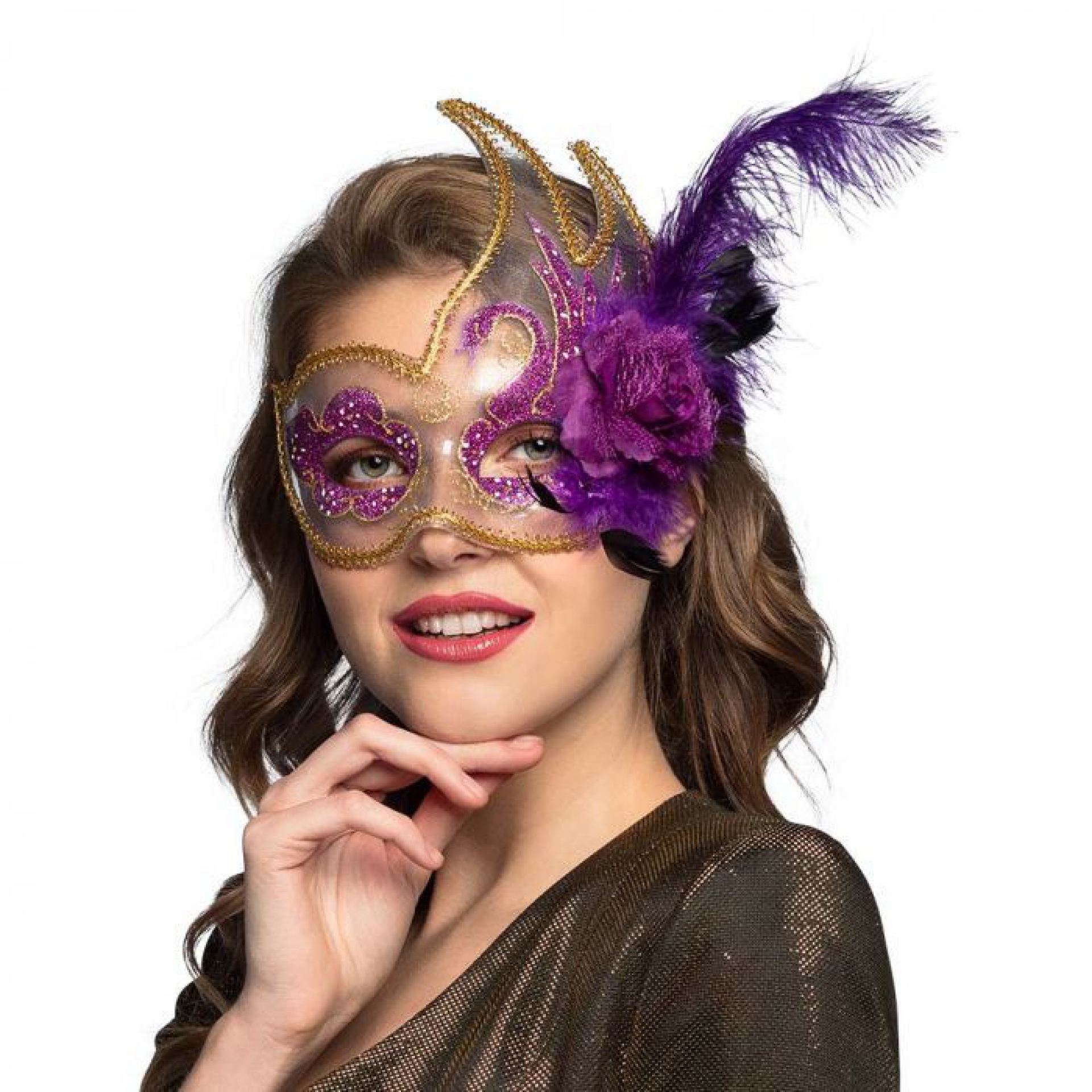 Venetiaans masker venice paars voorbeeld