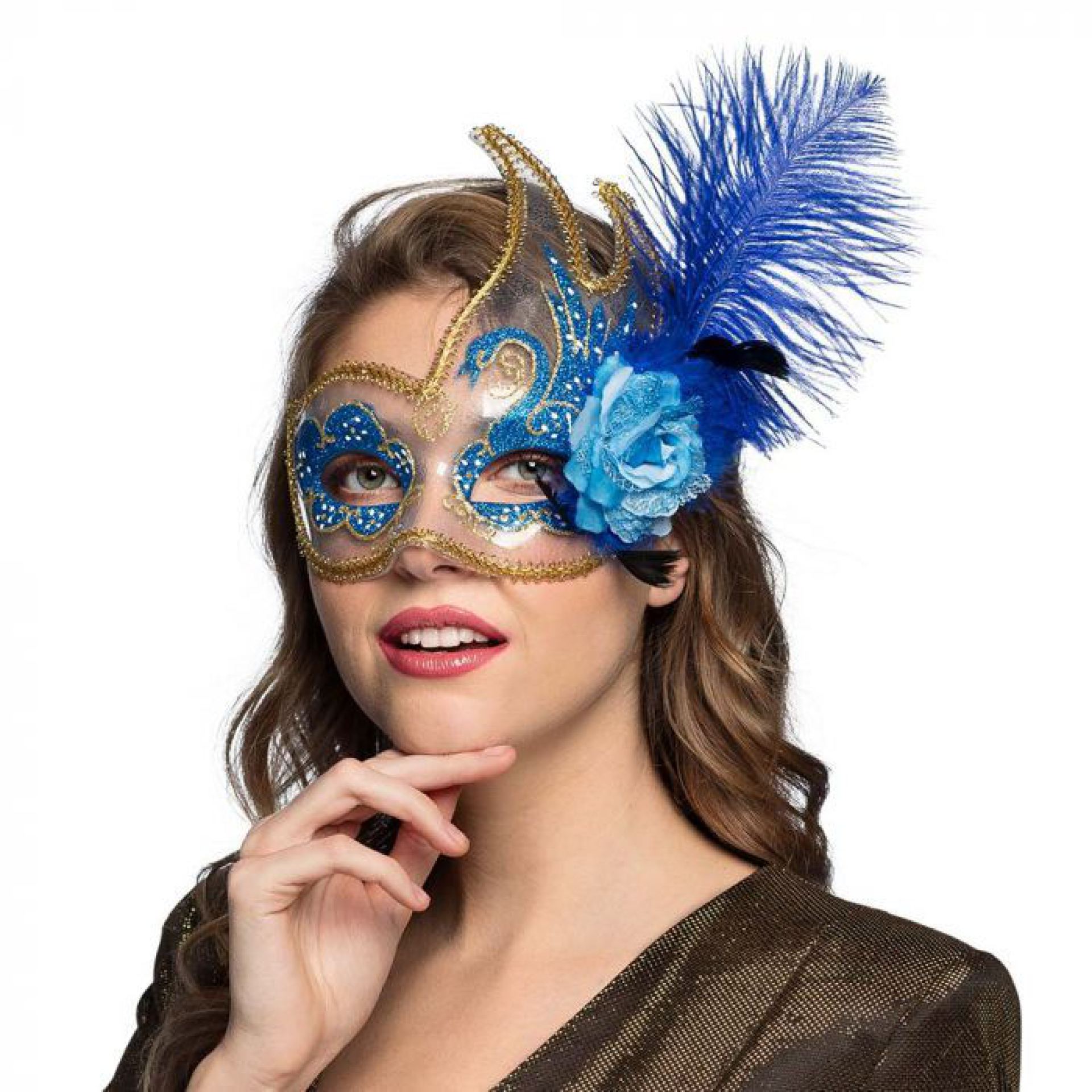 Venetiaans masker venice blauw voorbeeld