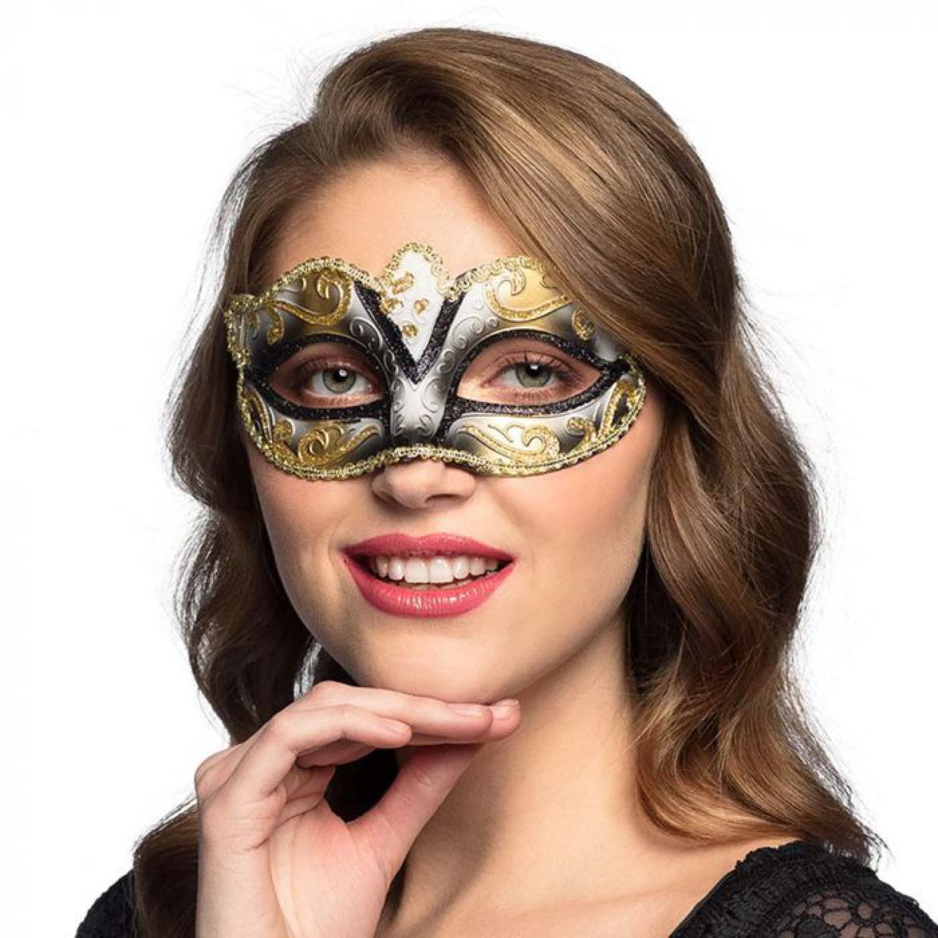 Venetiaans masker venice zwart voorbeeld