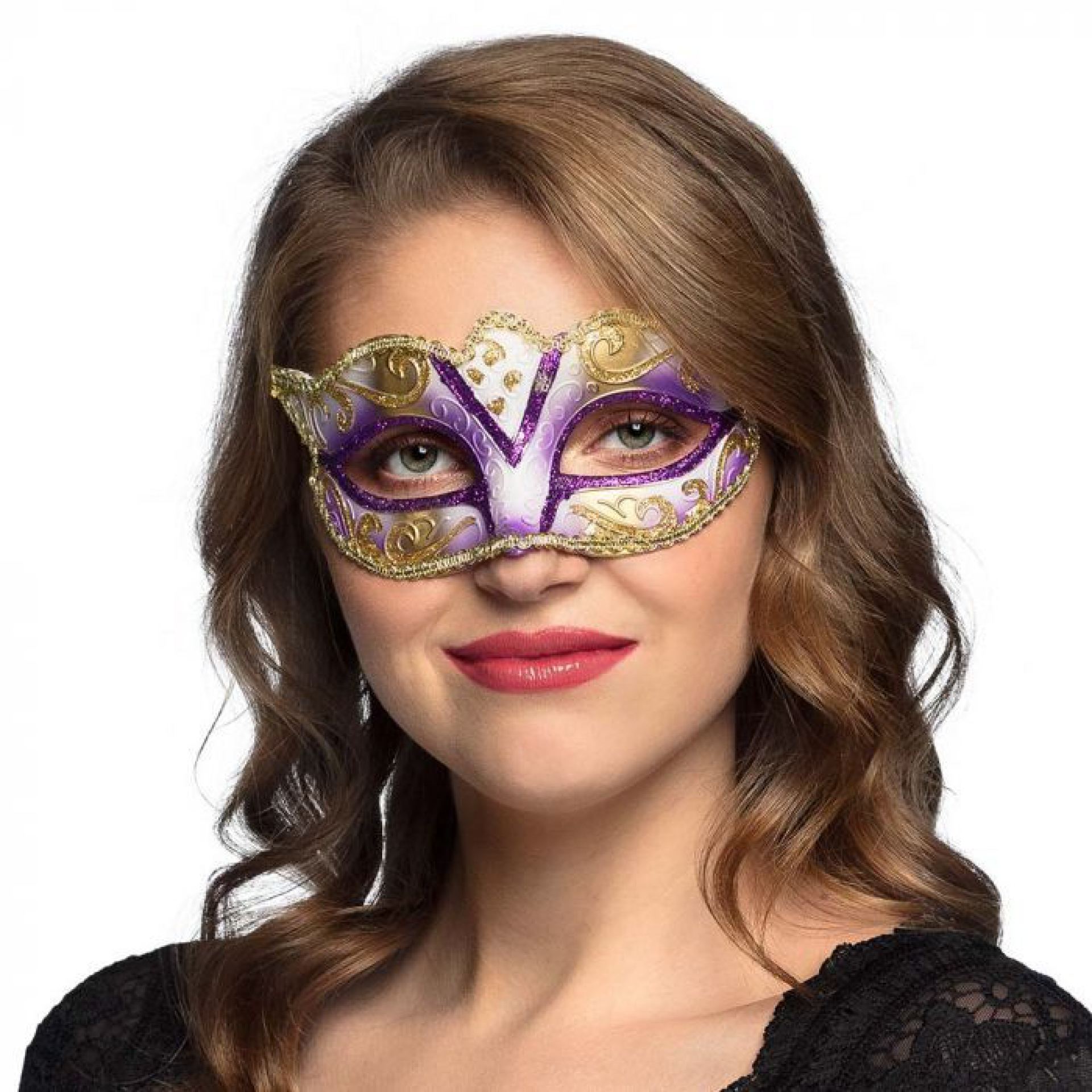 Venetiaans masker venice paars voorbeeld