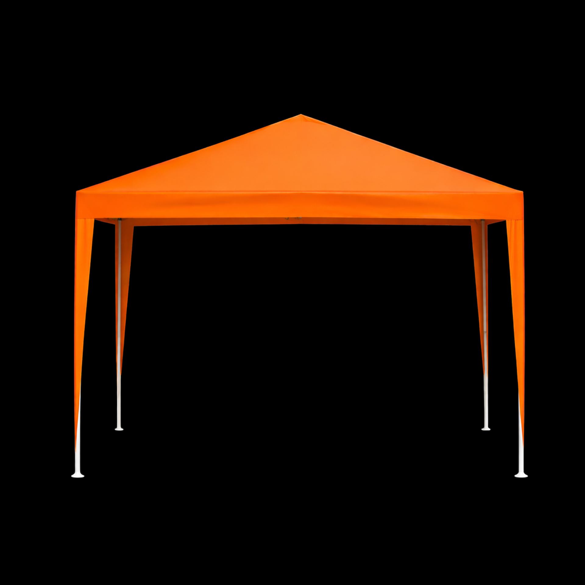 Partytent oranje 300cm x 300cm vooraanzicht
