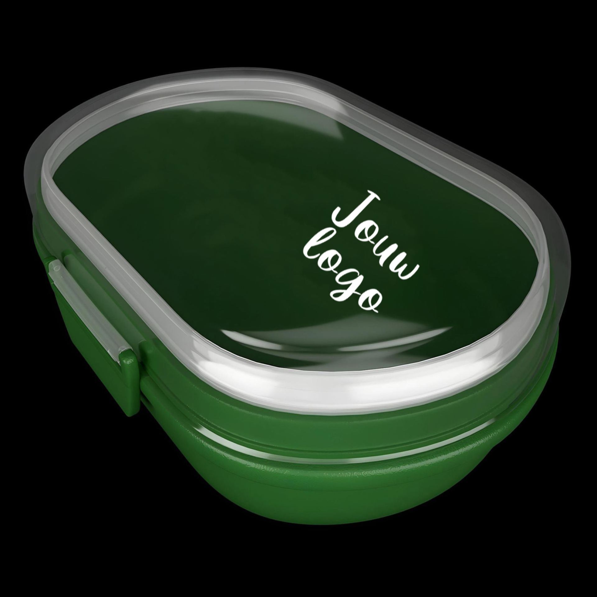 Brooddtrommel bedrukken ovaal donkergroen