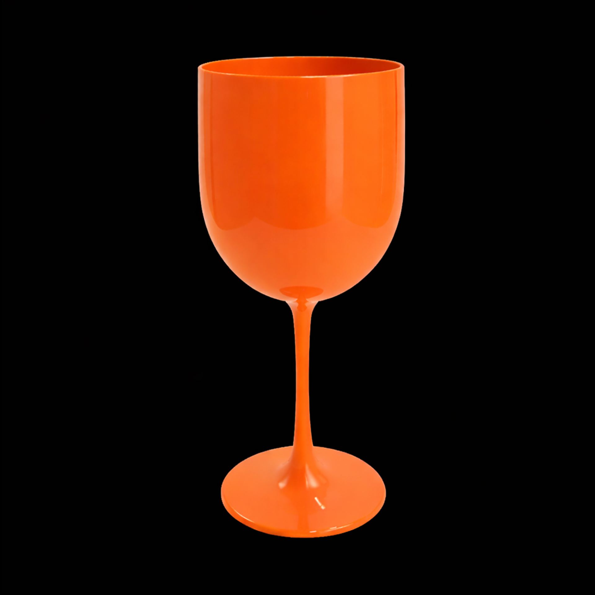 Kunststof wijnglazen  48cl oranje zwart