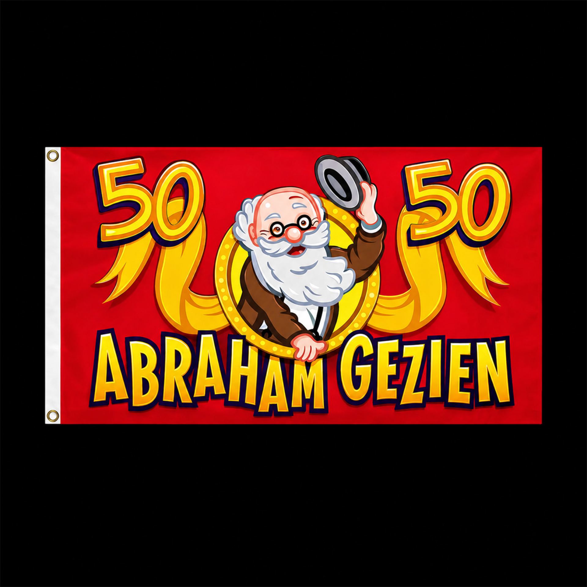 Gevelvlag 50 jaar abraham gezien