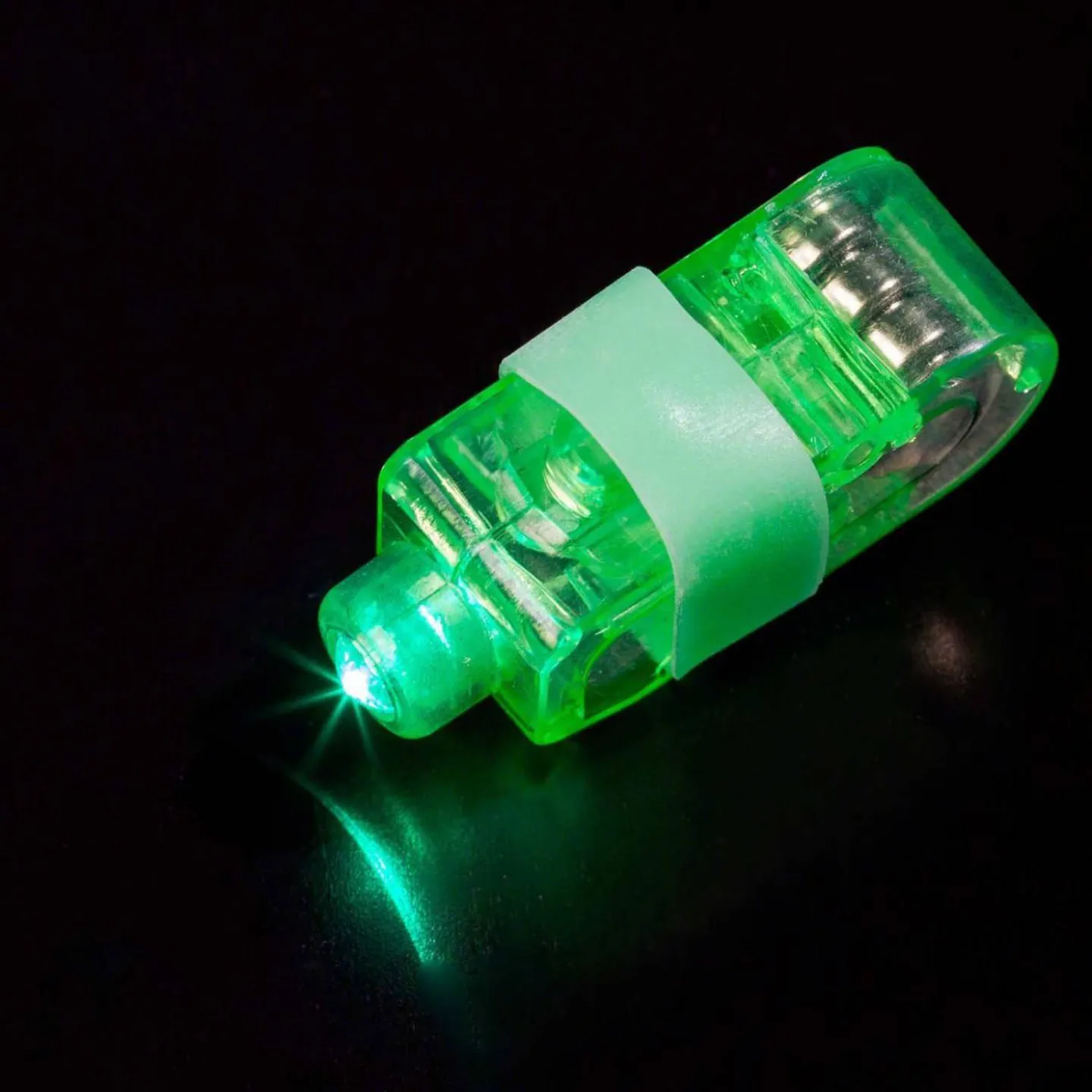 Groene led ringen vingerlampjes.