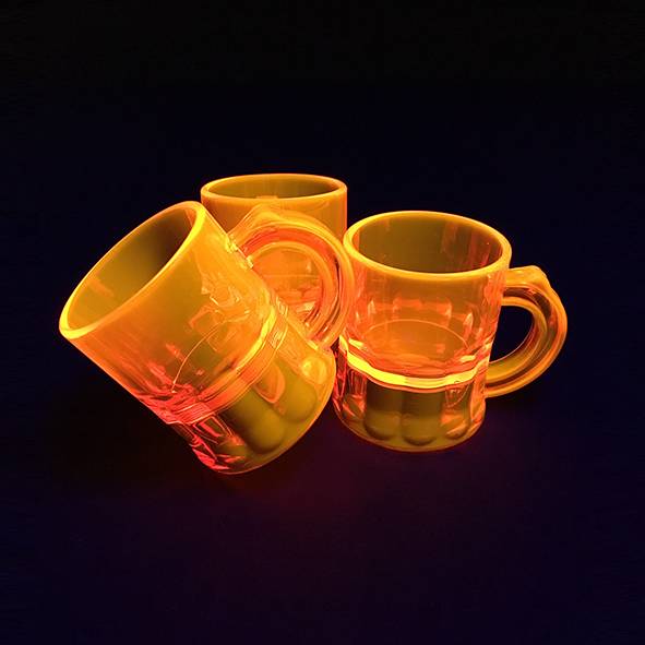 Plastic shotglazen fluor oranje