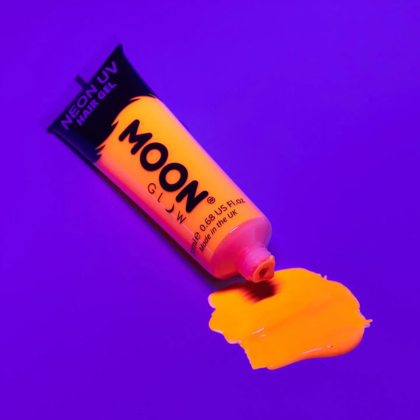 uv lichtgevende haargel 20ml neon oranje.