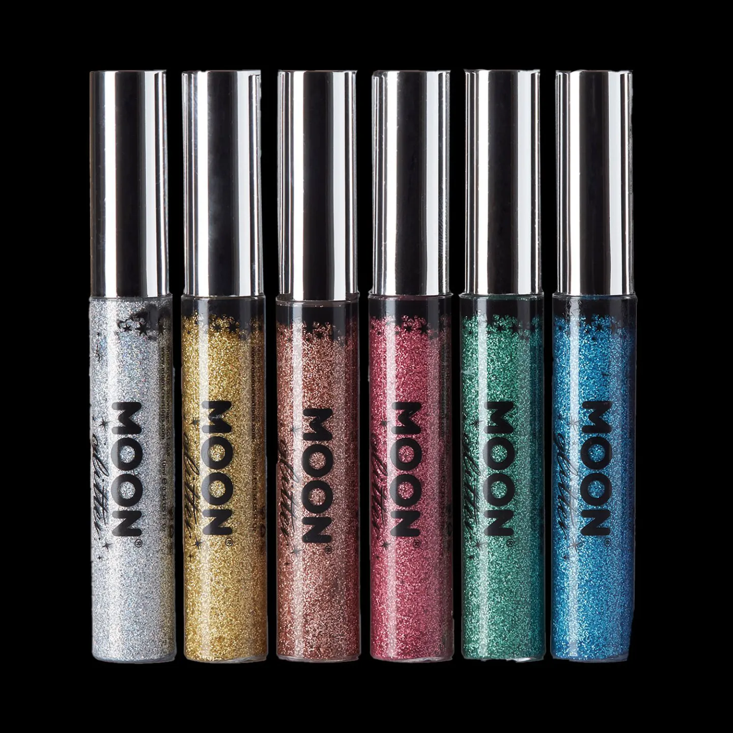 zilvere Glitter eyeliner.