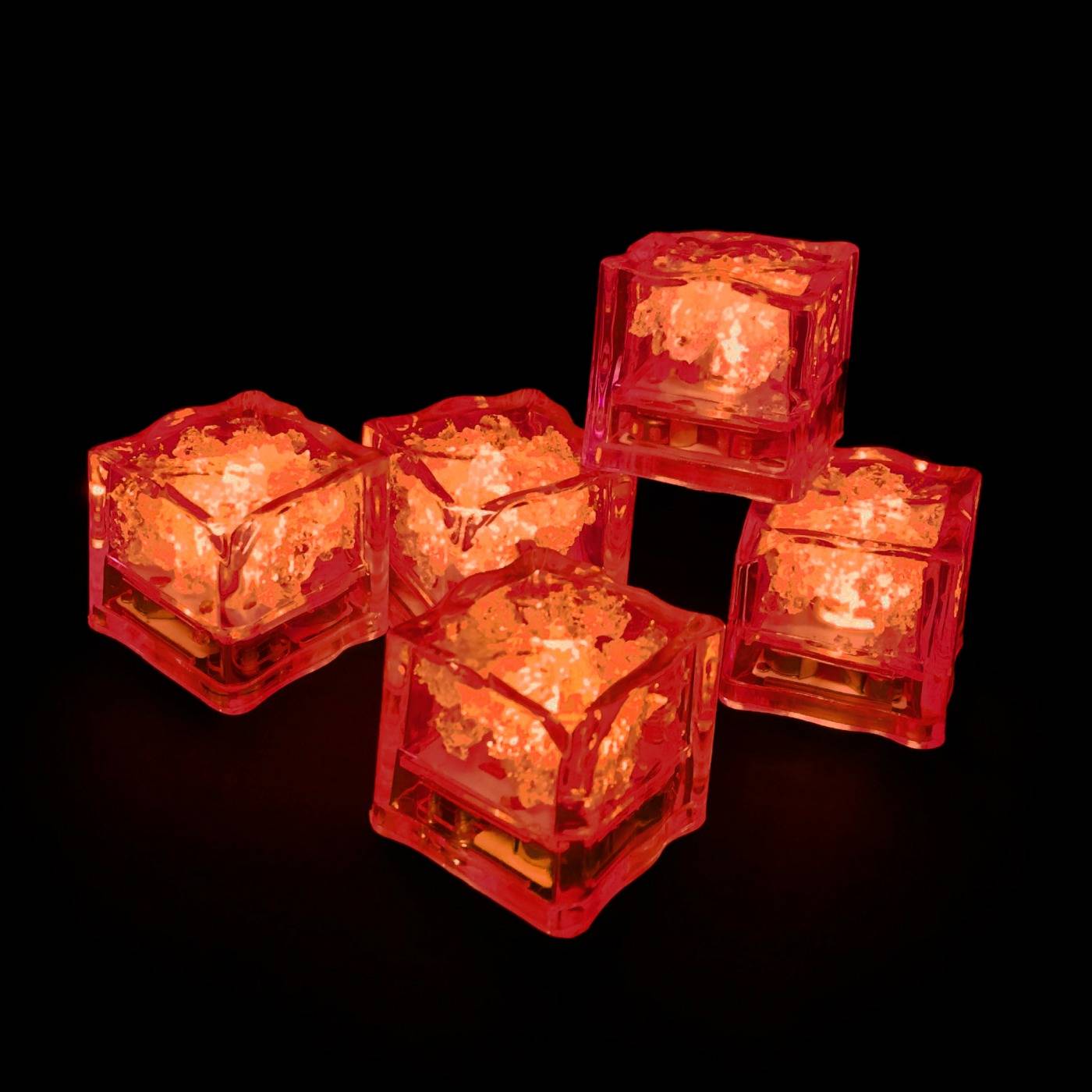 rode ijsblokjes met led lampjes