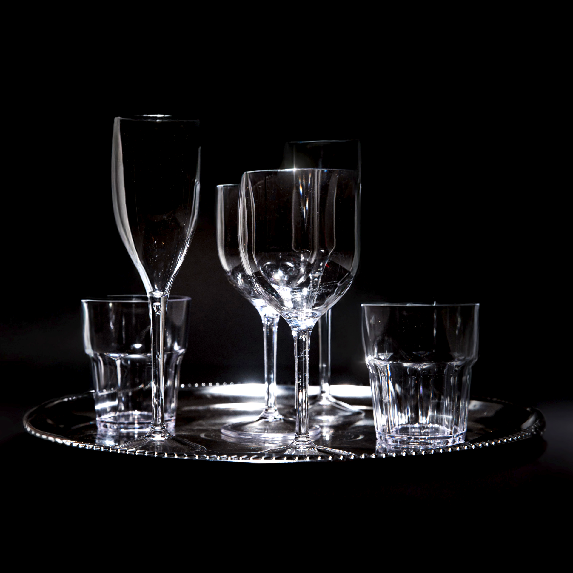Kunststof champagneglazen 15cl Transparant