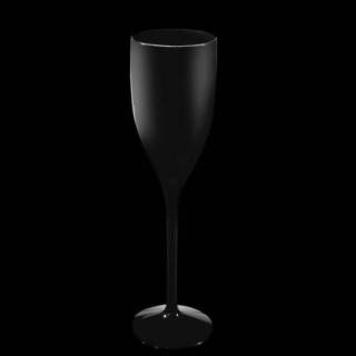 Kunststof champagneglazen 15cl zwart