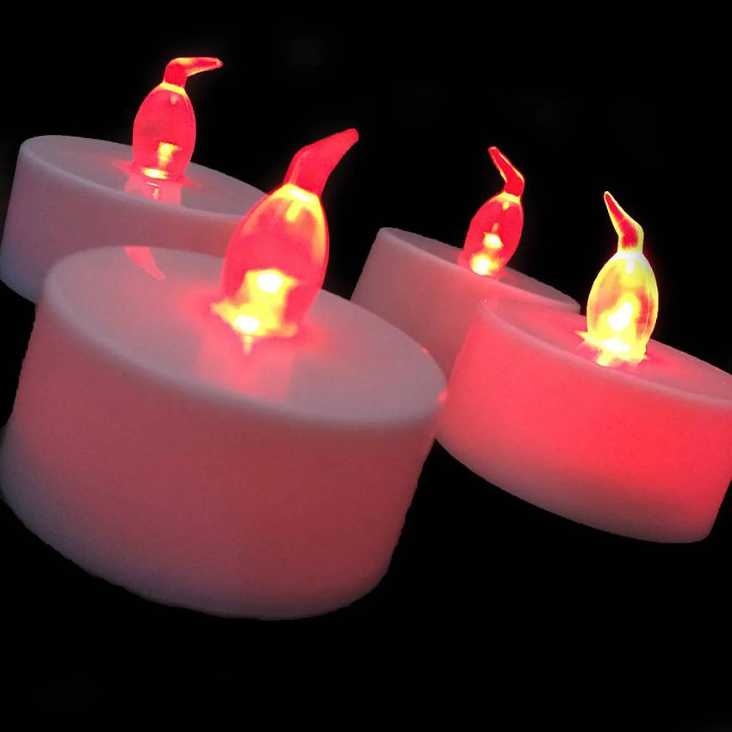 rode kaarsen met led verlichting.