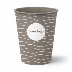 Kunststof koffiebeker IML bedrukt donkerbruin.jpg